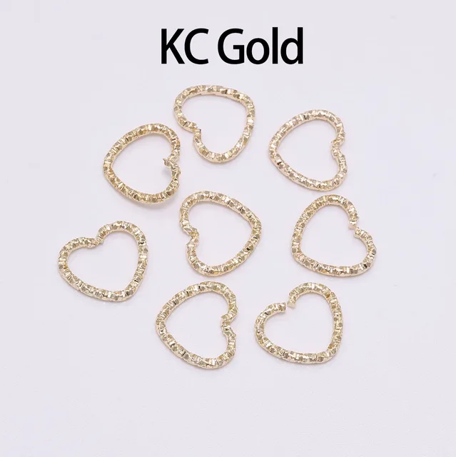 50-100pcs 8-20mm Round Jump Rings Twisted Open Split Rings jump rings Connector For Jewelry Makings Findings Supplies DIY KC Gold-heart