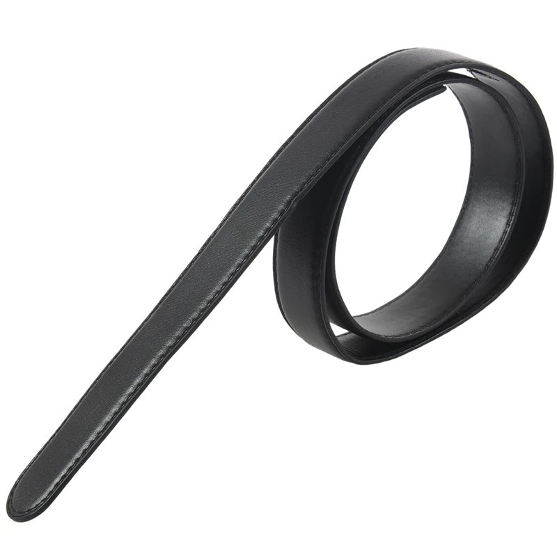 

Luxury Men's Leather Automatic Ribbon Waist Strap Belt Without Buckle Black
