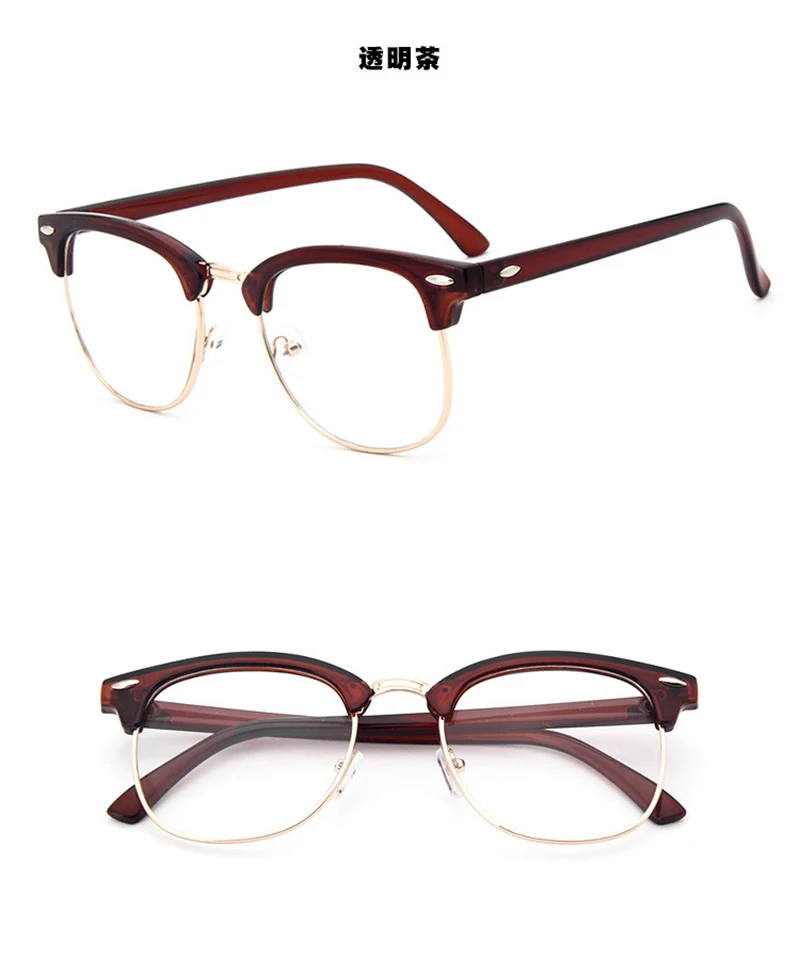 Ретро очки Zero, оправа для женщин и мужчин, винтажные поддельные компьютерные оптические очки с гвоздями, прозрачные зеркальные линзы, очки - Цвет оправы: 3