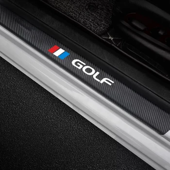 

4pcs Car Door Sill leather Stickers For Volkswagen VW golf 7 6 5 MK7 MK6 car Door Sill Plate Pedal Cover Trim Car Accessories
