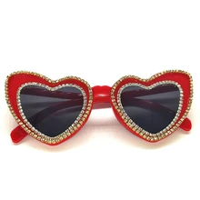 Красивые красные женские солнечные очки, дизайнерские золотые бриллиантовые цепочки ручной работы, дешевые женские солнцезащитные очки UV400 oculos de sol