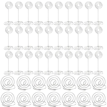 

36 Pieces Silver Table Number Holders Table Card Photo Menu Name Holder, 24 Pieces Stand Table Holder and 12 Pieces Ring Table H