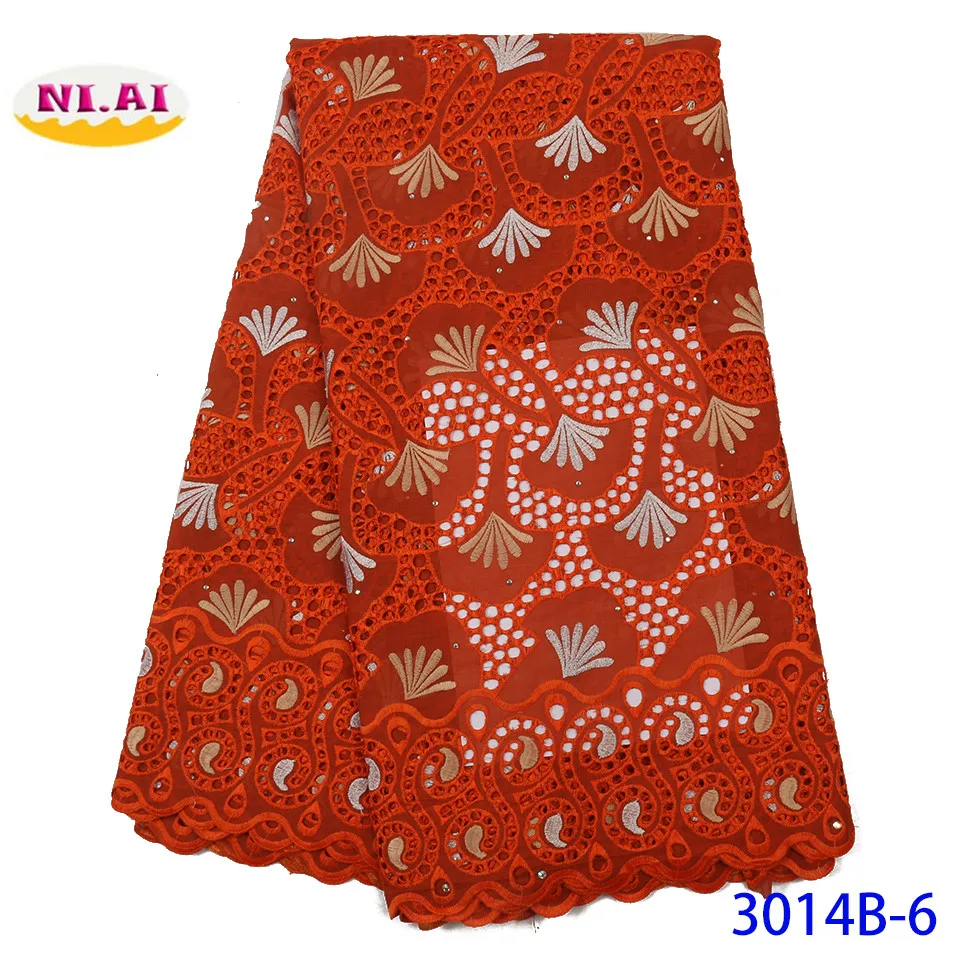 NIAI африканская хлопок кружевная ткань высокое качество кружева последняя швейцарская вуаль кружева в швейцарском стиле для женщин платье XY3014B-6