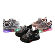Best Offers 2020 Fashion Kids LED Light Shoes Baby Boy and Girl Casual Sport Shoes Glowing Soft Bottom Toddler Shoes Sneakers High Quality