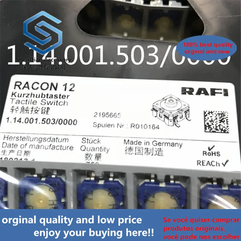 Elevator Button Switch 10pcs only orginal new Imported German RAFI 1.14.001.503 0000 SMT KONE elevator button 12x12x5 switch