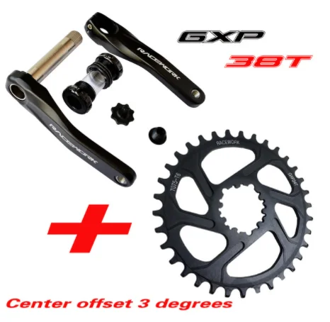 GXP38T 3degrees Fahrrad kurbel гоночный велосипед MTB GXP Kurbel алюминиевый легиер Mit Boden Kurbel 170 crank platte rot 32 T 34 T 36 T 38 T - Цвет: GXP38T 3degrees