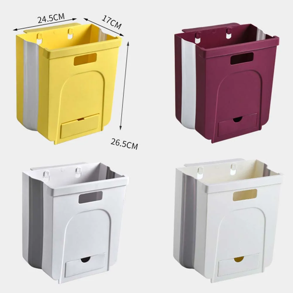 Collapsible Kitchen Drawer Hanging Garbage Bin for Cabinet Storage & Trash Disposal image 6