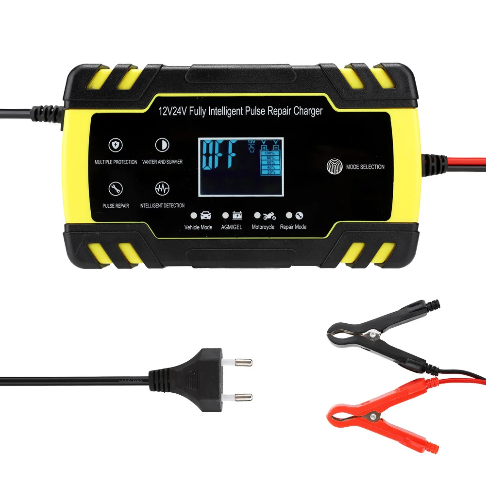 

Battery Charger With Cooling Fan Automatic Identification Chargers LCD Digital Display 110-240V US EU Plug Dropshipping