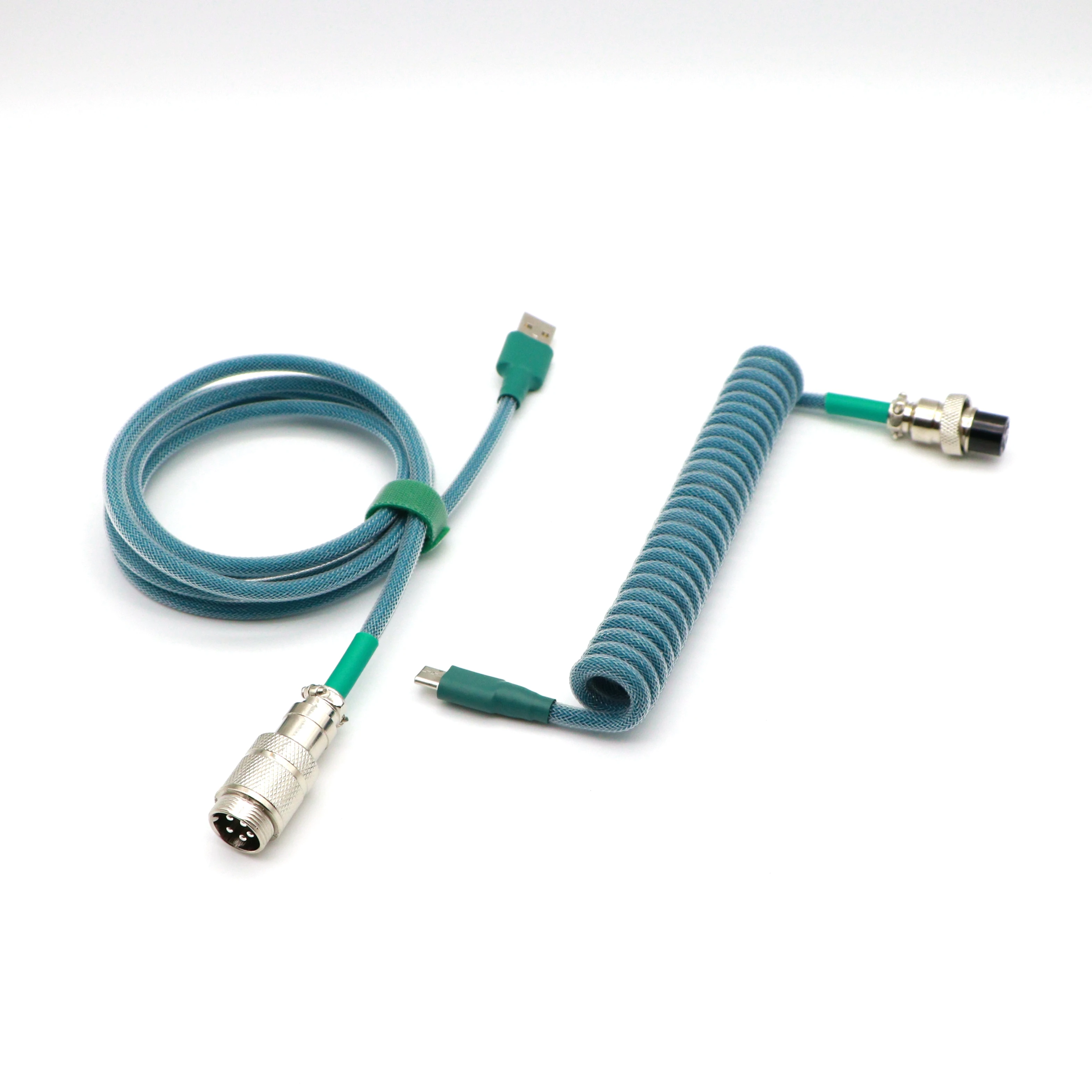 Индивидуальный спиральный мини-кабель Micro USB типа C Paracord и PET для механической