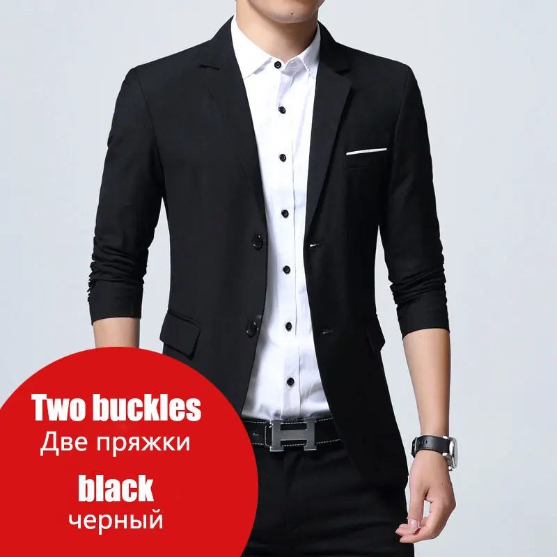 Two button black Мужской блейзер брендовый Роскошный деловой повседневный костюм мужские спортивные пиджаки комплект Формальное свадебное платье красивый дизайн мужской костюм - Цвет: Two button black