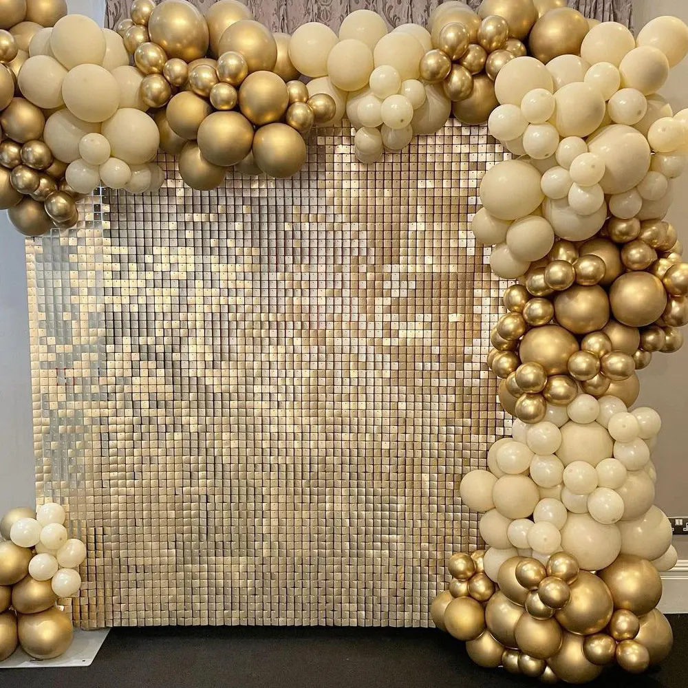 

Panel Shimmer Wall Sequin Backdrop Curtain Birthday Material Wedding Square Gold Mermaid Photo Booth Rainbow Large Luxury Light