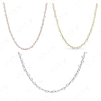 

YDX 925 Sterling Silver Necklace Romantic Heart Chain Fashion Necklace Jewelry