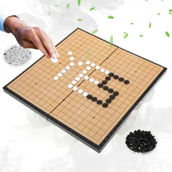 

Portable Magnetic Go Game Set With Single Convex Magnetic Stones Piece Chinese Weiqi For Travel Fishing Supply Toys Gift
