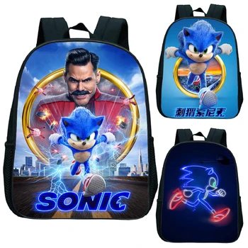 

12 Inch Child Sonic Kindergarten Backpack Printed Kids Primary School Bags Bookbags Pattern Rucksack Children Start School Gift