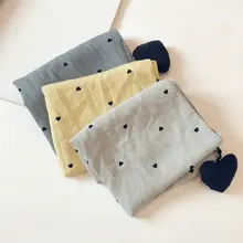 Хлопковый детский однотонный шарф с принтом сердца, Модный корейский стиль, шарф с кольцом для мальчиков и девочек 06