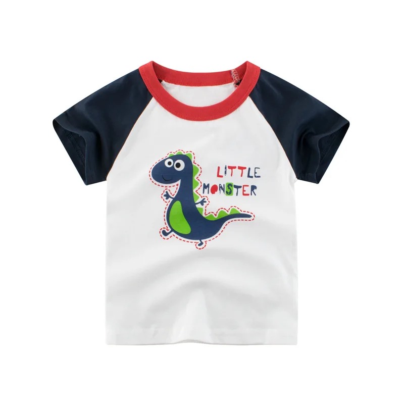 Loozykit/футболка с рисунком динозавра и машины для маленьких мальчиков; сезон осень-лето; футболки с надписью для маленьких мальчиков и девочек; хлопковые топы для малышей - Цвет: Style 2