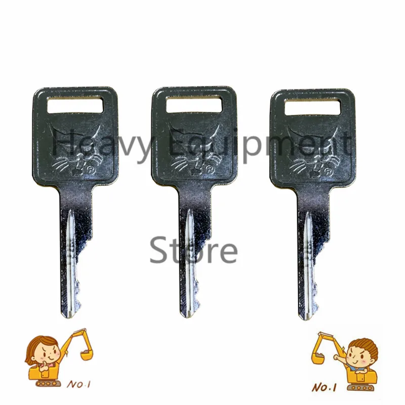 (3) Ignition Key For Bobcat Skid Steer Loaders and Mini Excavators