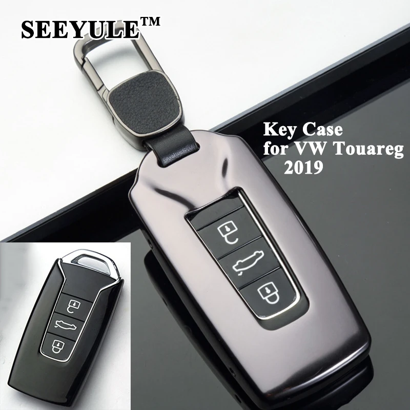 

1pc SEEYULE New Aluminum Alloy Car Key Case Shell Key Cover Protector Styling Car Accessories for VW Volkswagen Touareg 2019