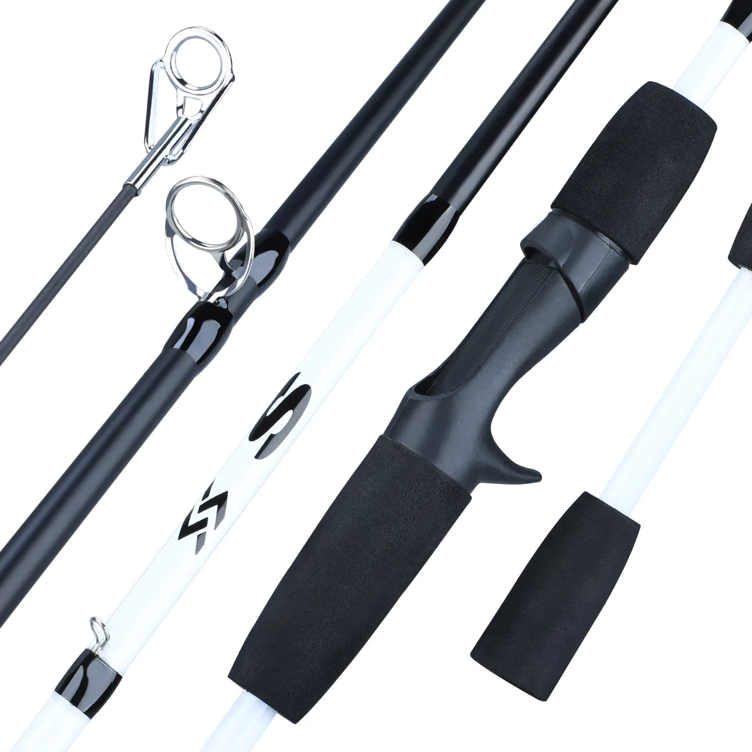 Sougayilang 1.75m Fishing Rod Combo 3 Section Carbon Casting Fishing Rod with 12+1BB Baitcasting Reel Fishing Tackle Kit Pesca