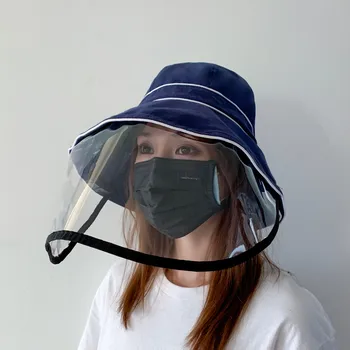 

Face Mask Care Anti-spitting Protective Hat Dustproof Cover Adult Fisherman Cap Hat Anti-fog Saliva Dust Removable Masks