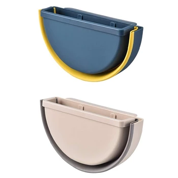 

2PCS Collapsible Hanging Trash Can Small Kitchen Garbage Can Plastic Hanging Waste Bin Under Kitchen Sink Trash Bin Garbage Bin