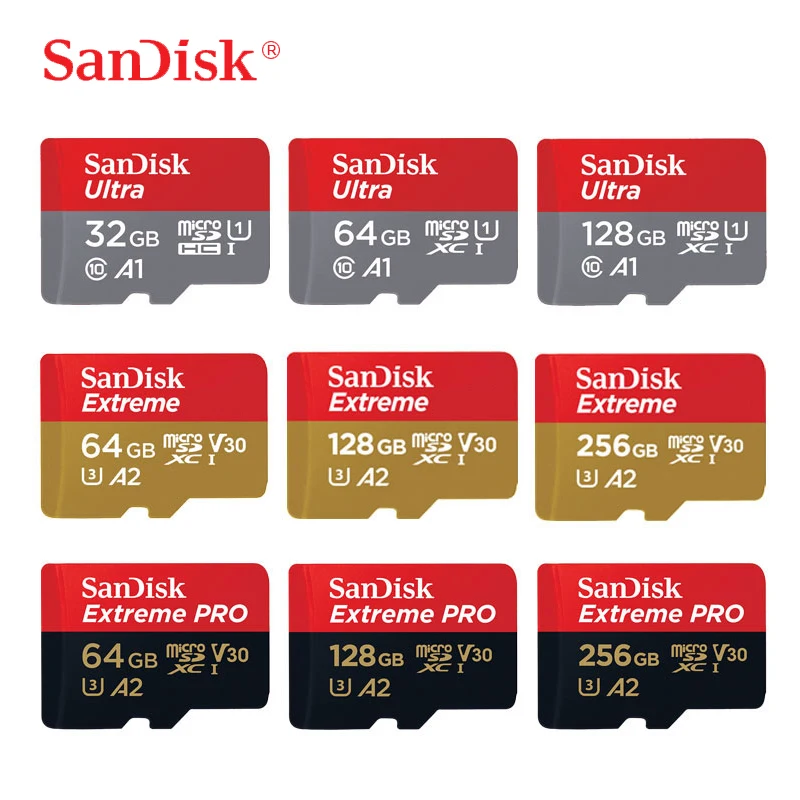 SanDisk MicroSD карты 16 GB/32 GB/64 GB карты памяти 128 GB/200 GB/256 GB мини-карта флэш памяти TF SD карты Class10 Micro sd-карта для Smartphon