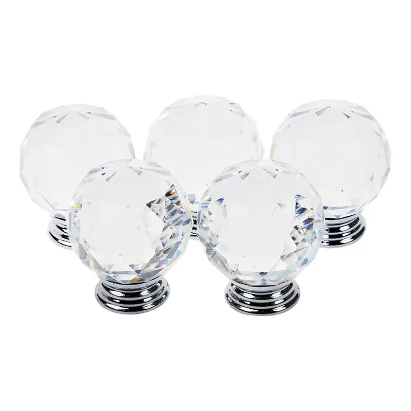 

FashionPack of 5 40mm Crystal Glass Cabinet Knob Drawer Pull Handle Kitchen Door Wardrobe