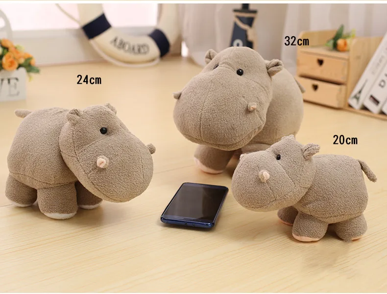 Cute Q Hippo Plush Doll Elephant Stuffed Toy Accompany Sleeping Doll Bedtime Story Educational Toy8