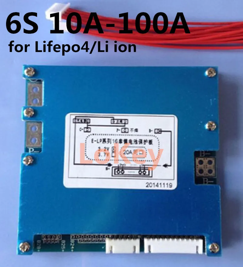 6S BMS 10A 20A 30A 40A 60A 80A 100A Lifepo4 литий Батарея Защитная плата с функцией