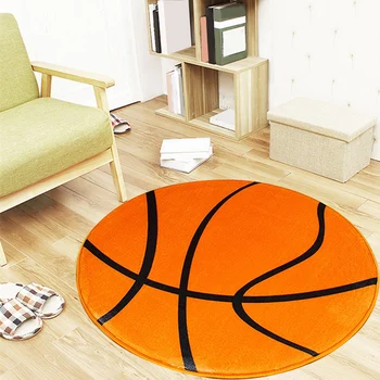 

New Anti-slip Ball Round Carpet Computer Chair Mat Football Basketball Living Room Mat Children Bedroom Rugs