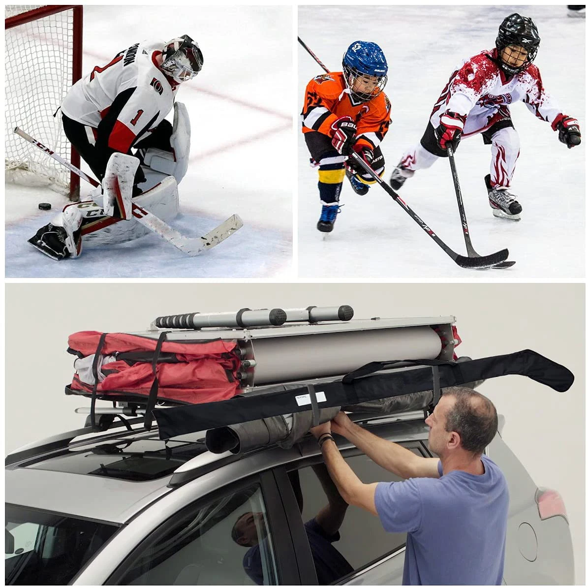 Ice Hockey Stick Bag Portable One Shoulder Stick Adjustable for Hockey