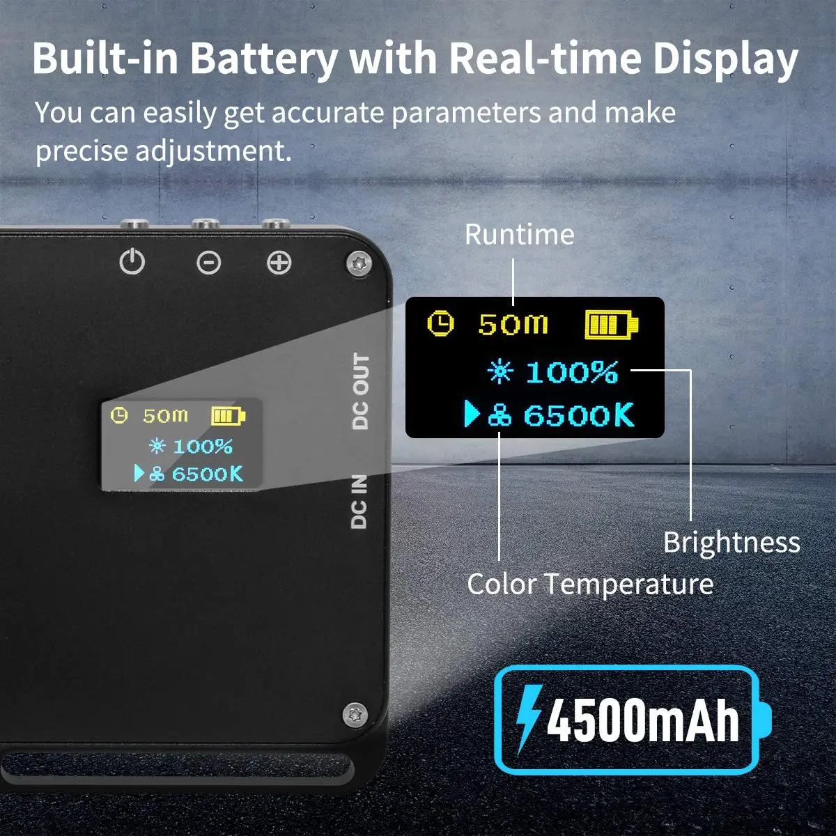  Moman Mini On-Camera LED Video Light with Powerbank Function 4500mAh Bi-Color 3500K-5700K CRI96+ Fi - 4000048226079