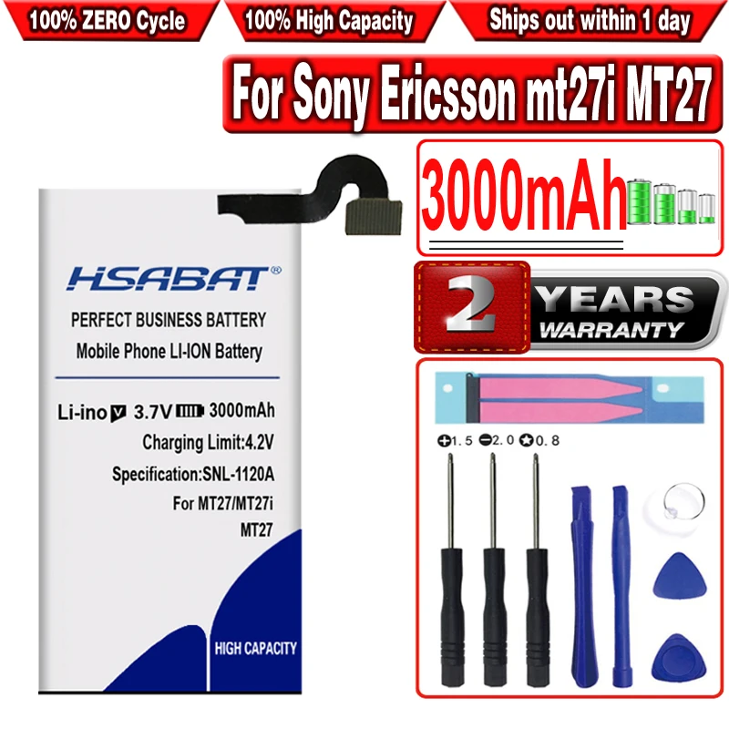 Аккумулятор HSABAT для Sony Ericsson mt27i MT27 MT27i Xperia Sola 3000 AGPB009-A002 мобильный телефон мАч |