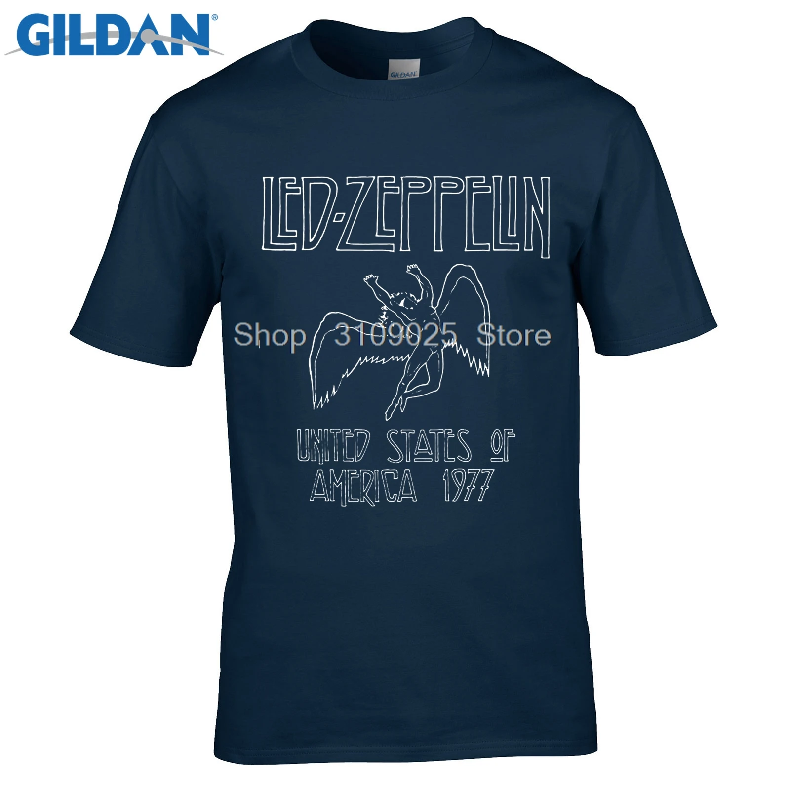 Мужская брендовая футболка 2019 Новое поступление Led Zeppelin США Тур 77 1977 Scalinata Verso Il