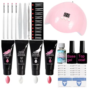 

Poly Gel Lasting False Nails Liquid Nail Brush Pusher Manicure Set 15ml For All Skin Types 36w UVLED-A Manicure Tools Dropship