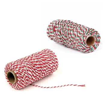 

100m/roll 2mm Bakers Twine String Cotton Cords Rope for Home Decor Handmade Christmas Gift Packing Craft DIY wrapping gift