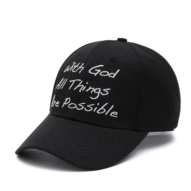 Высококачественная однотонная бейсболка с Божьим все вещи возможны Иисуса Snapback Кепка для мужчин женщин Хип-Хоп Кепка шляпа папы костяная - Цвет: god