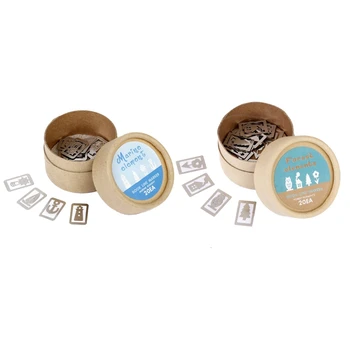 

Classic Silver 40 Pcs 4 Style Metal Markers Souvenirs with Box Ocean & Flower Pine House and Owl