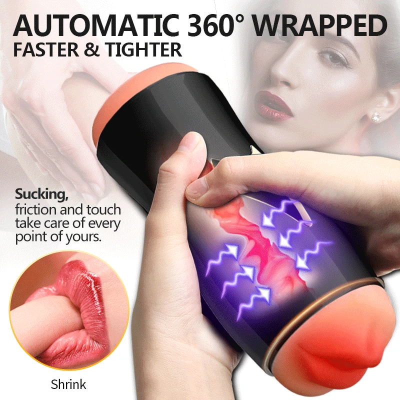 Electric Male Masturbator For Men Automatic Pocket Vagina Real Pussy Blowjob Dual Mode Adult Sex Toys for Masturbatings | Красота и