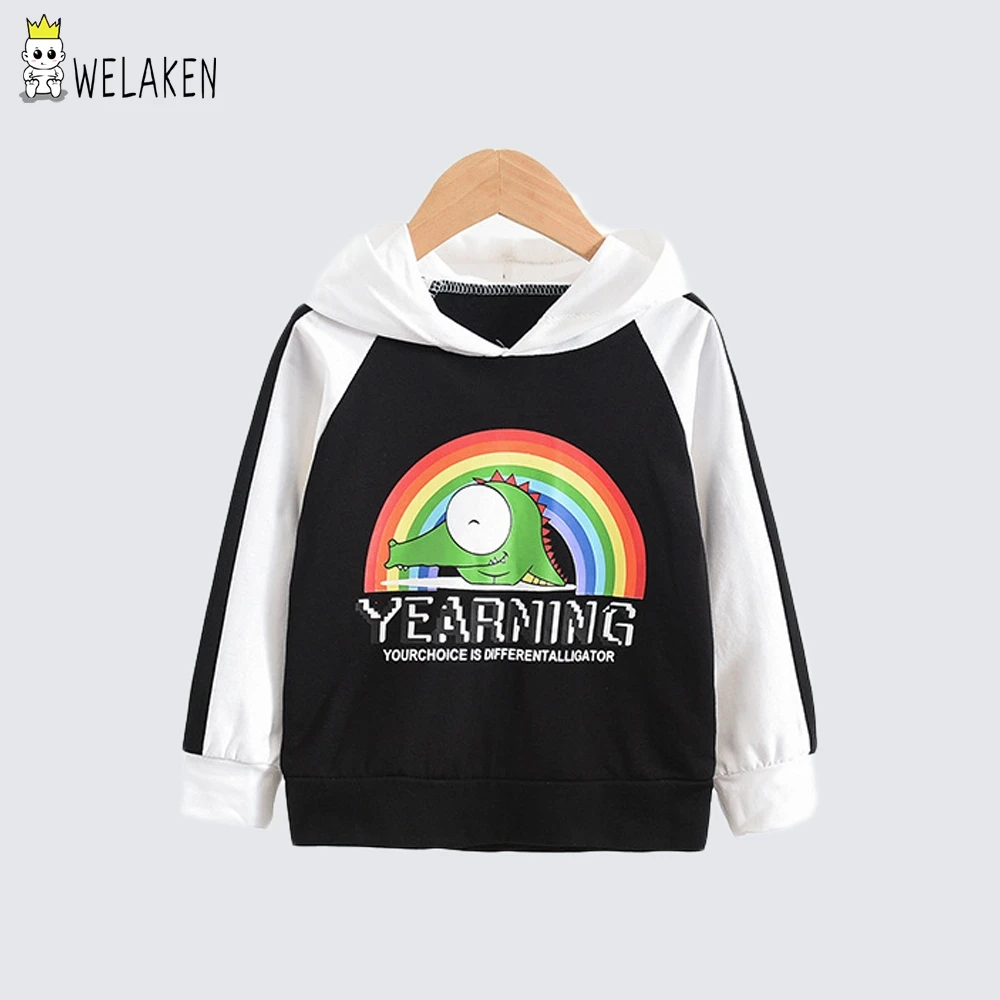 

welaken New Arrival Babe Fashion Clothes Outwear Pattern Printed Kids Hoodies Fall And Spring Hooded Babes Clothing