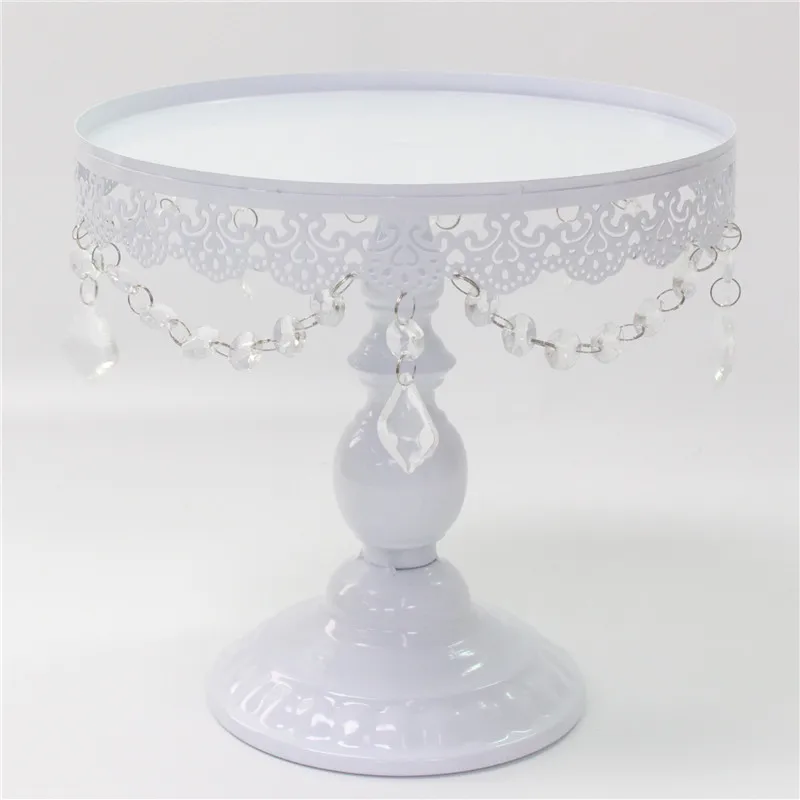 White 23cm height Золото цвета: белый, серебристый металлическая, для подставки для пирожных с украшением в виде кристаллов для искусственный цветок мяч Свадебный букет стойка для фруктов с плиты лоток подсвечник полки - Цвет: White 23cm height