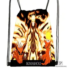 Стикеры с Наруто походная сумка на шнурке милый рюкзак для детей(черная спинка) 31x40 см#2018611-2(5