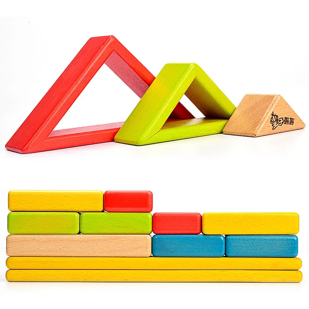  High Quality Wooden Rainbow Stacking Toy Large Nesting Puzzle Blocks Educational Toys For Kids Baby