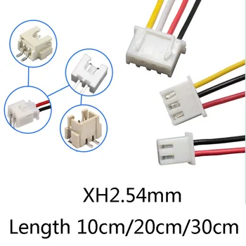

10pcs JST XH 2.54 2/3/4/5/6 Pin Pitch 2.54mm 10cm/20cm/30cm Length Connector male Plug Wire Cable 26AWG Without terminal