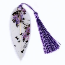 Креативные милые классические закладки с кисточками Китайский ветер натуральные коллекционные листья с прожилками закладки канцелярские принадлежности