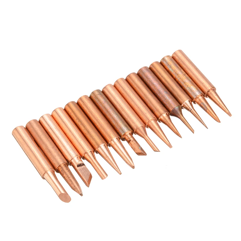 

15Pcs Copper 900M Soldering Iron Tip Lead-free Solder Tips For 936 937 938 969 858 Soldering Station Welding Head with Sleeve