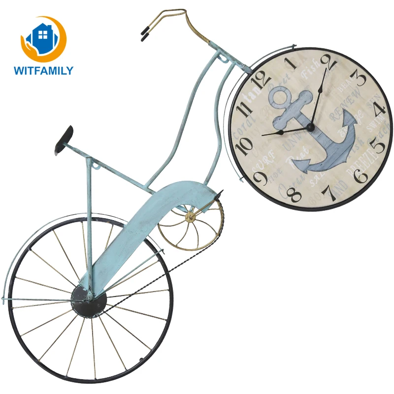 

Nordic Personality Fashion Decorations Mediterranean Wall Clock Bicycle Clock European Clock Creative Mute Clock Living Room