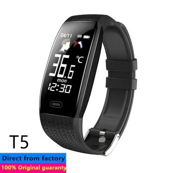 

2020 Hot Sale T5 Smart Band Body Temperature Weather Reminder Fitness Tracker Watch Heart Rate Sleep Monitoring Smartband PK B57