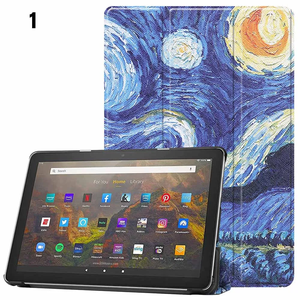 

Чехол для нового Kindle Fire HD 10 2021, тонкий легкий Чехол тройного сложения, многоугольный чехол-подставка для нового Fire HD 10 Plus