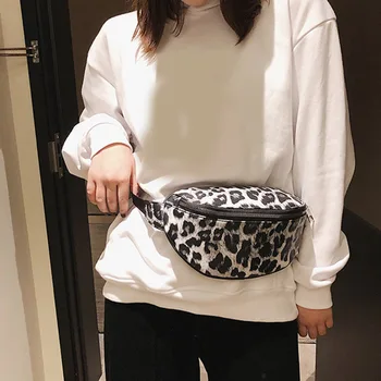 

2020 Women Fashion Leopard Waist Bag Ladies Casual Zipper Print Waist Bag For Mobile Keys Phone Holder Bag